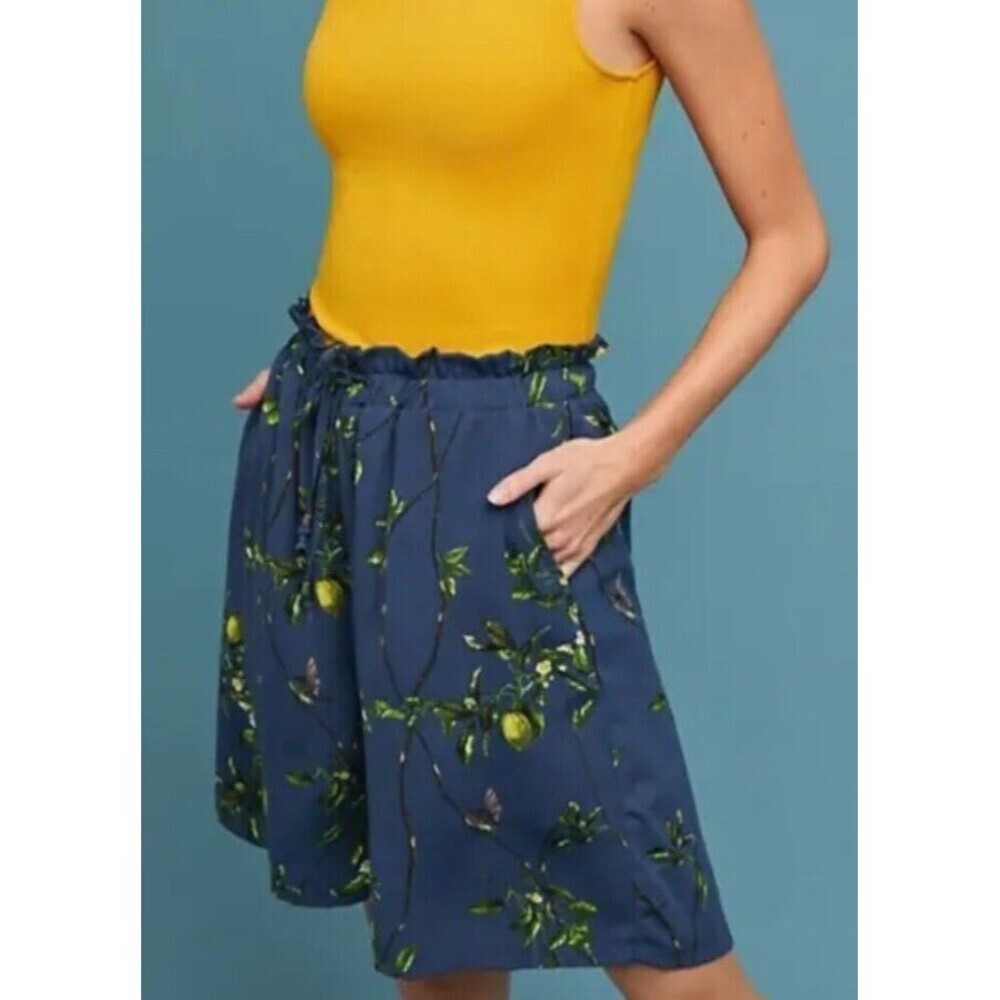 Anthropologie Oversized Lemon Bermuda‎ Shorts Women's High Rise Size XS​​